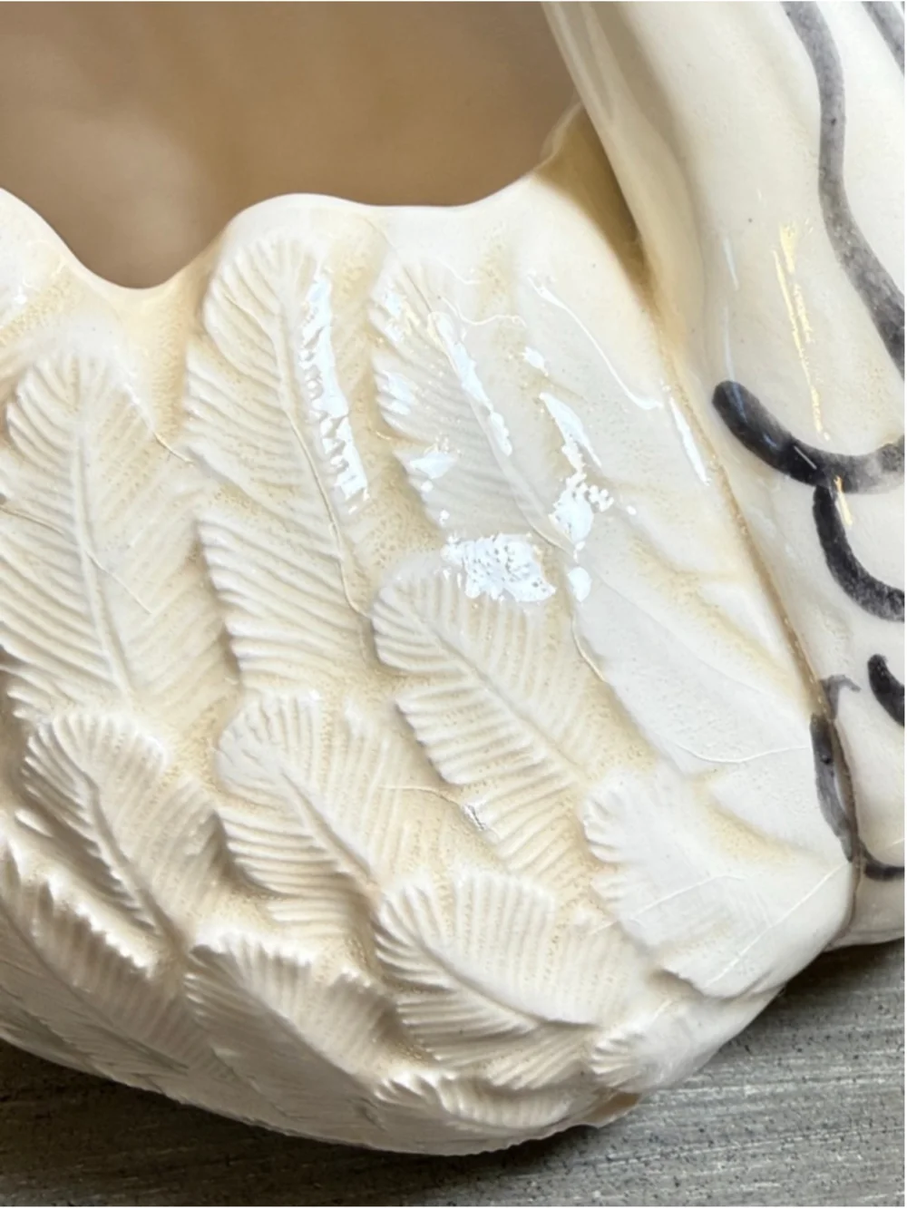 vintage ceramic swan planter trinket bowl